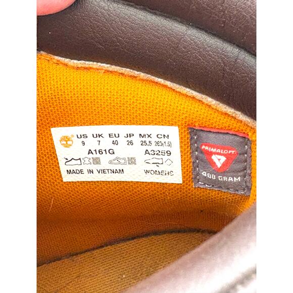 Women’s Timberland Premium 6” Waterproof Boots Wheat Size 9 Primaloft A161G - Picture 4 of 9